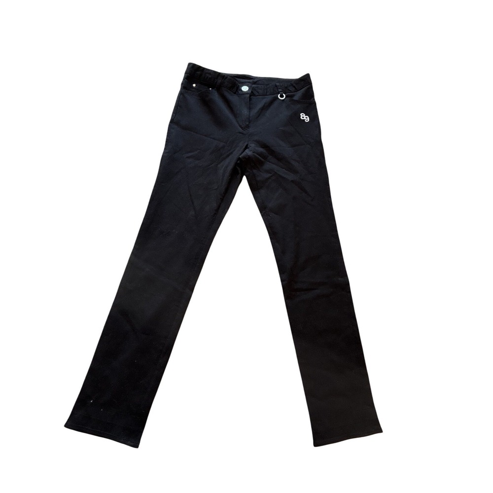 Pearly Gates 89 Golf Pants Women's Black Slim Fit Sz 0/1 (US S) Owl Logo